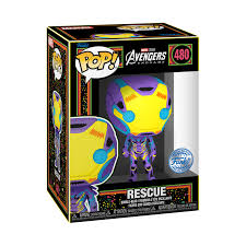 Funko Marvel Pop!  Avengers : Rescue #480 Black Light Shared Exclusive