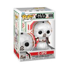Funko Christmas Pop!  Star Wars Mandalorian  : Snowman : C-3PO C3po #559