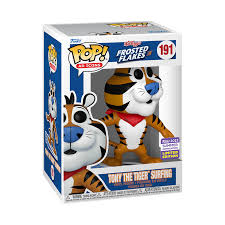 Funko Pop! Ad Icons - FROSTED FLAKES TONY THE TIGER SURFING #191 2023 SDCC SHARED EXCLUSIVE