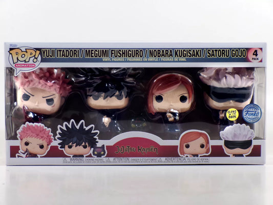 Jujutsu Kaisen Funko Pop Set -  JJK Funko Pops Yuji Itadori, Megumi Fushiguro, Nobara Kugiaki, Satoru Gojo