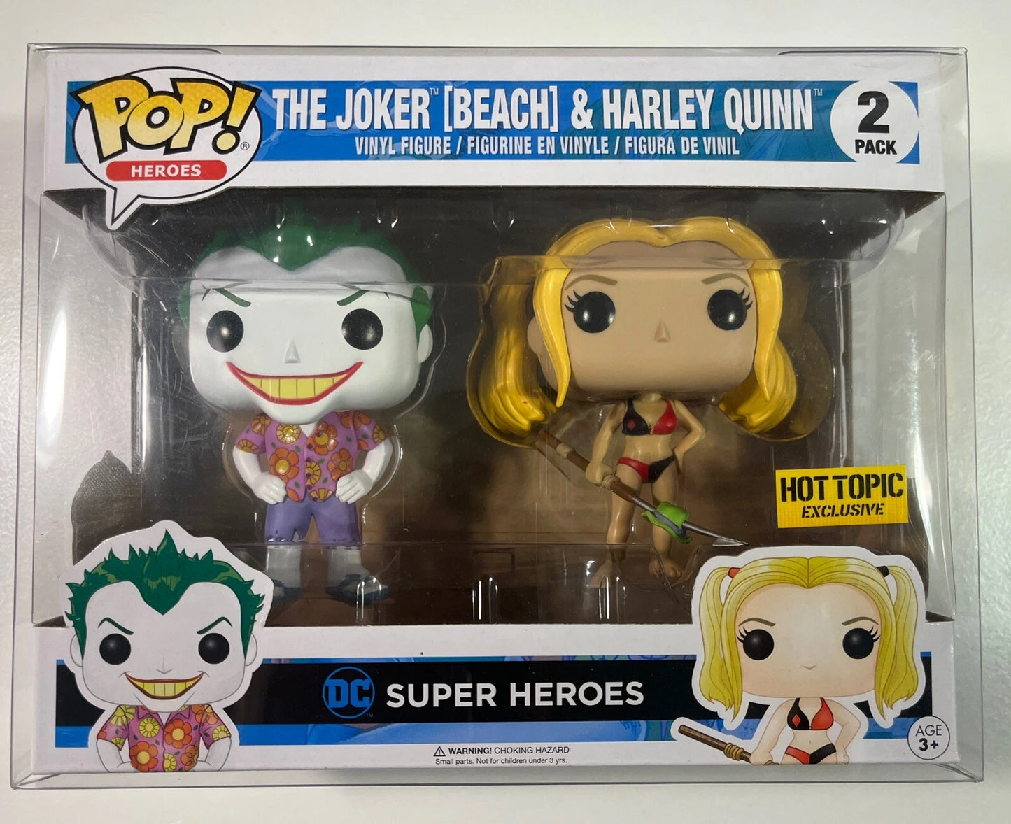 Funko Pop : DC Super Heroes:  The Joker / Harley Quinn 2 Pack Hot Topic Beach