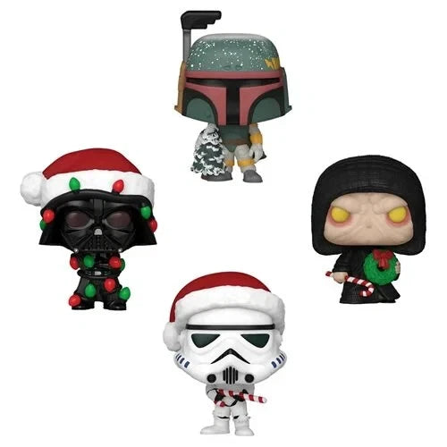Funko Christmas Pop!  Star Wars Holiday Funko Pocket Pop! Mini-Figure 4-Pack Set