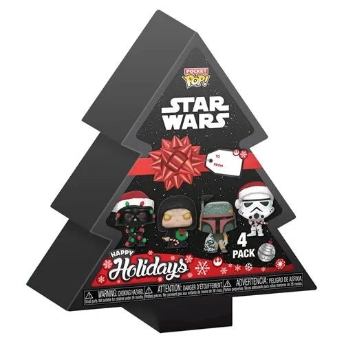 Funko Christmas Pop!  Star Wars Holiday Funko Pocket Pop! Mini-Figure 4-Pack Set