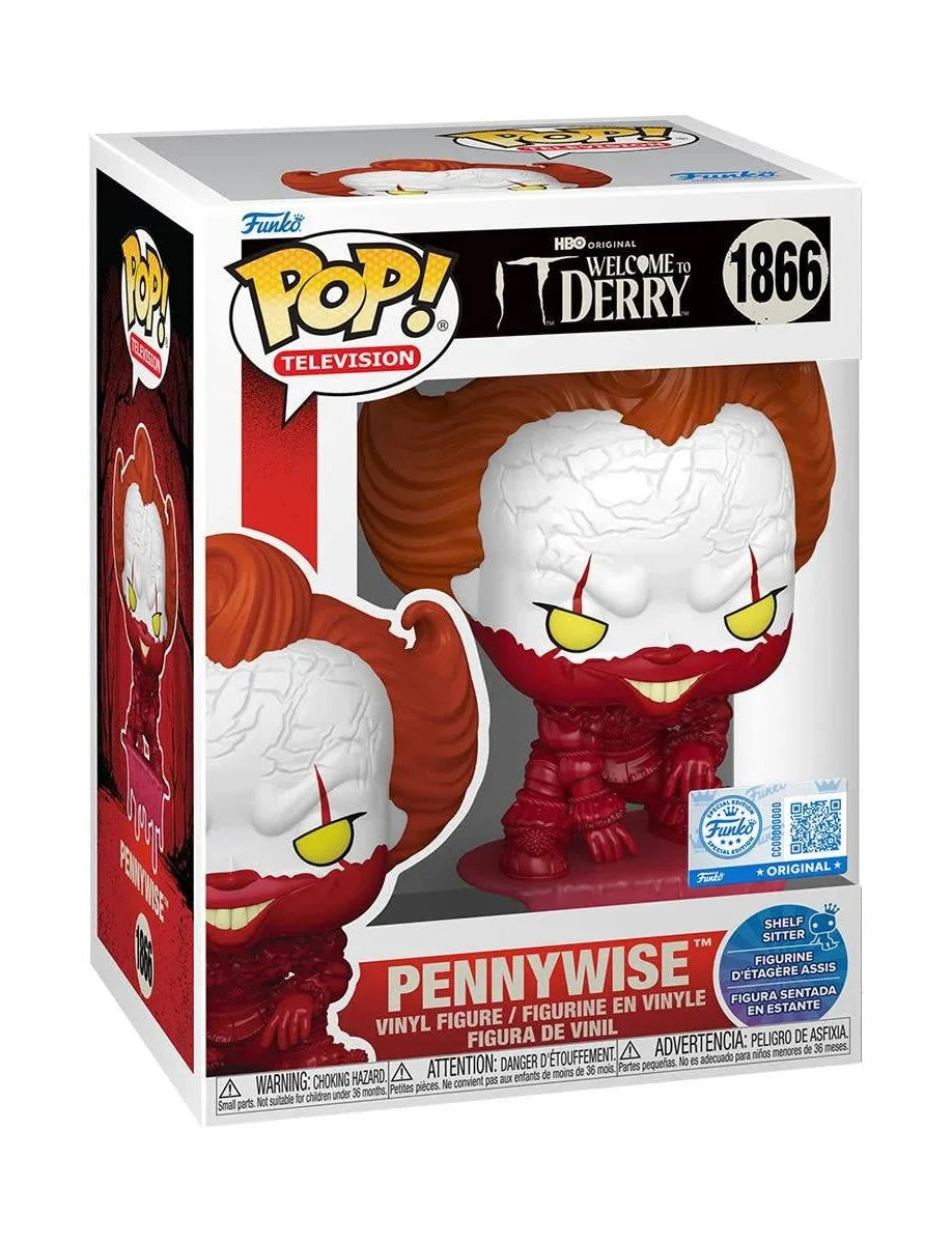 Funko pop Horror:: Welcome to Derry Pennywise #1866  Bloody Shelf Sitter Entertainment Earth Exclusive